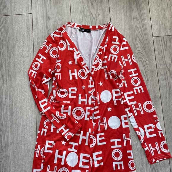 CBR One Piece Jumpsuit Women Large Red Long Sleeve Front Buttons Down - Picture 3 of 16